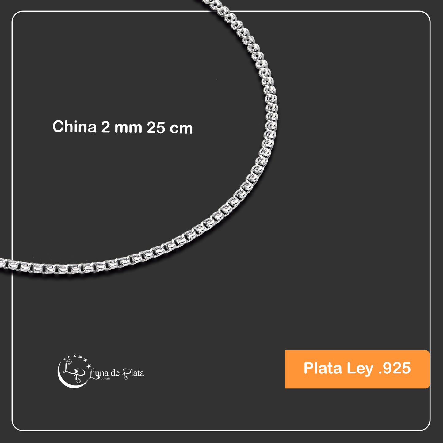 LPTB031 Pulsera Tobillera China 2 mm 25 cm Plata .925 Taxco 3220911772