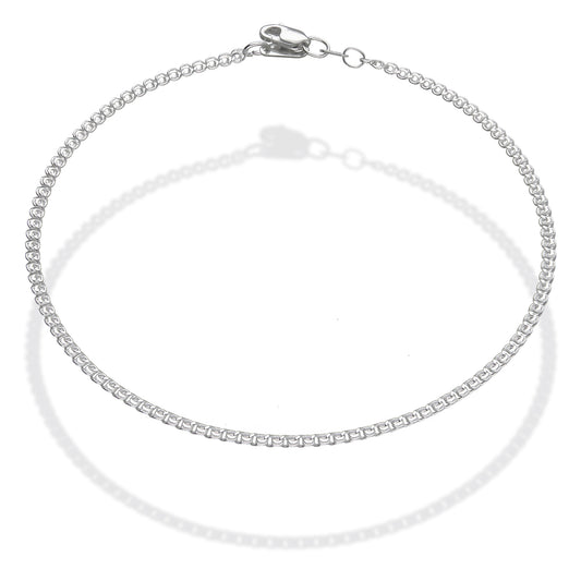 LPTB031 Pulsera Tobillera China 2 mm 25 cm Plata .925 Taxco 3220911772