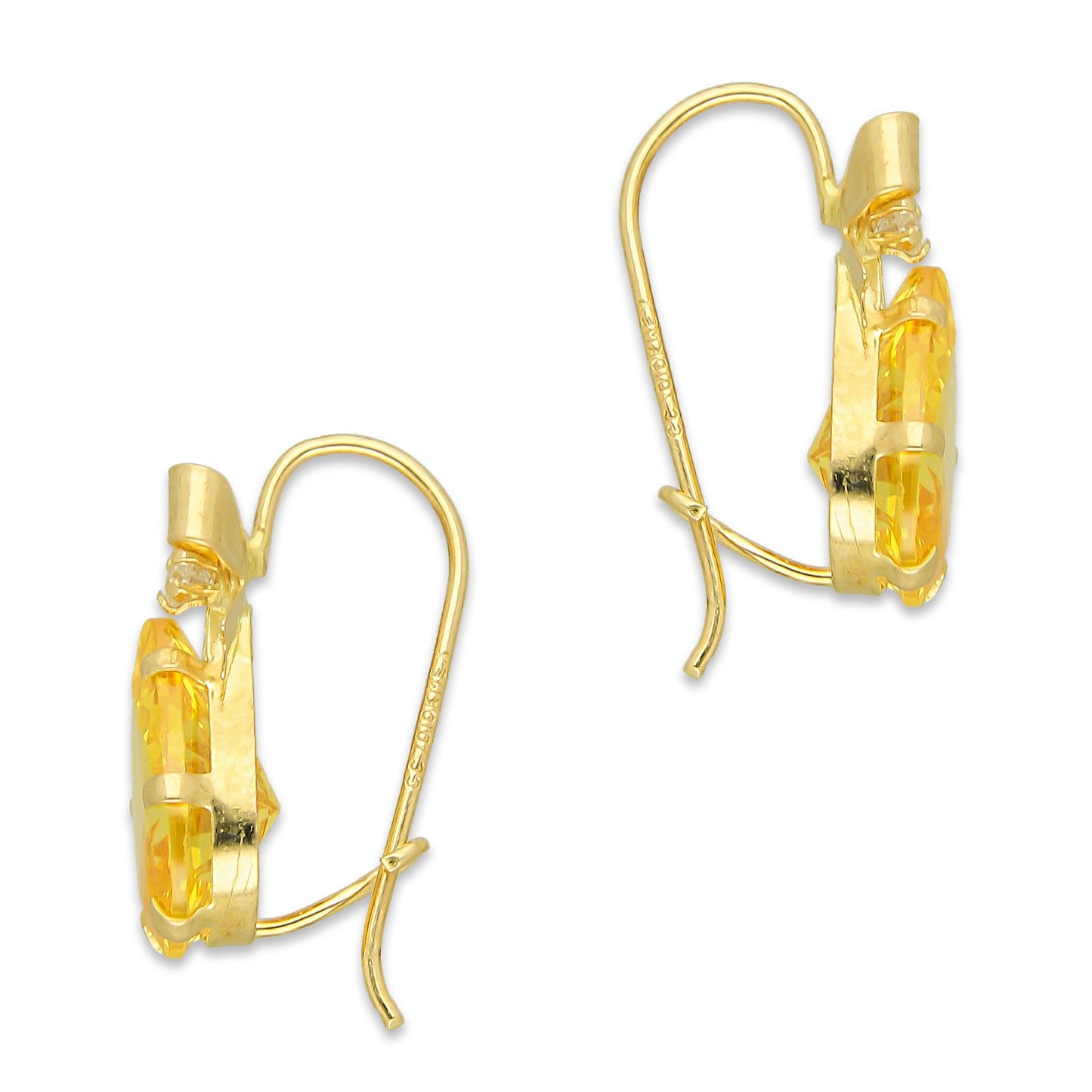 MR10AR022 Arete Arillo Oro Sólido 10K Modelo Moño con Gota Colgante Amarillo 1.6 cm de Diámetro