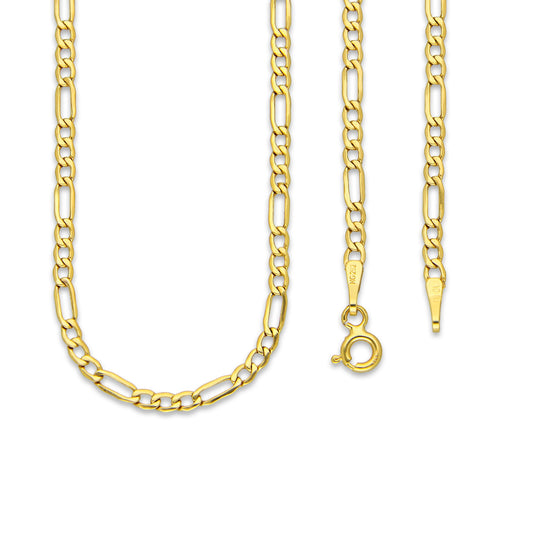 MR10CU028-60 Cadena Oro Sólido 10K EMF10 Modelo Figaro 3*1 3 mm x 60 cm