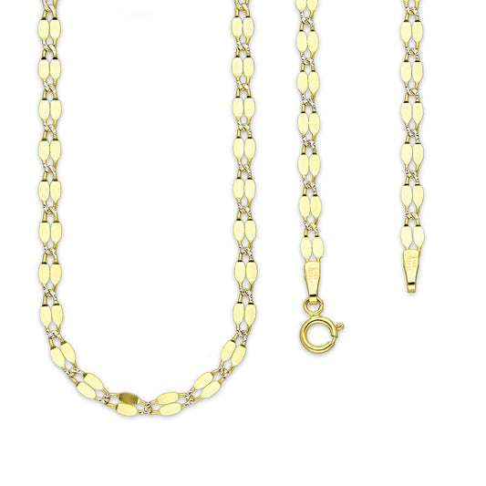 MR10CU038-55 Cadena Oro Sólido 10K Ancla Lisa Forjada Eslabones Largos 3 mm x 55 cm