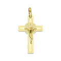MR10DJ192 Dije Oro Sólido 10K EMF10 Cristo Chico Doble Vista Plana 1.7 cm x 3.4 cm