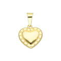 MR10DJ199 Dije Oro Sólido 10K EM Corazón Liso Bombeado Remaches 1.3 cm x 2 cm