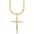 MR10DP093 Cadena Oro Sólido 10K + Dije Oro Sólido 10K EMF10 Cristo Tubular 2.7 x 4.7 cm