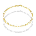 MR10PC043 Pulsera Para Caballero Oro Sólido 10K Mod Figaro 3*1 Lisa 3 mm x 21 cm