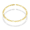 MR10PC044 Pulsera Para Caballero Oro Sólido 10K Mod Figaro 3*1 Lisa 4 mm x 21 cm
