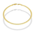 MR10PC046 Pulsera Para Caballero Oro Sólido 10K Mod Cubana Americana Lisa 3 mm x 21 cm