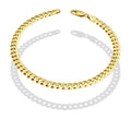 MR10PC048 Pulsera Para Caballero Oro Sólido 10K Mod Cubana Americana Lisa 5 mm x 21 cm