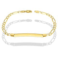 MR10PC050 Pulsera Esclava Caballero Oro Sólido 10K Mod Figaro 3*1 Diamantada 4 mm x 21 cm