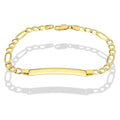 MR10PC051 Pulsera Esclava Caballero Oro Sólido 10K Mod Figaro 3*1 Diamantada 5 mm x 21 cm
