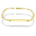 MR10PC052 Pulsera Esclava Caballero Oro Sólido 10K Mod Figaro 3*1 Lisa 4 mm x 21 cm