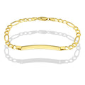 MR10PC053 Pulsera Esclava Caballero Oro Sólido 10K Mod Figaro 3*1 Lisa 5 mm x 21 cm
