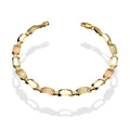 MR14PD005 Pulsera Dama Oro 14K Florentino Bombeada 1x1 Figuras Varias 5 Mm x 18 Cm