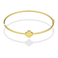MR10PD089 Pulsera Dama Oro Sólido 10K EM10 Aro Trébol Radial Súper Ligero 18 cm de Largo