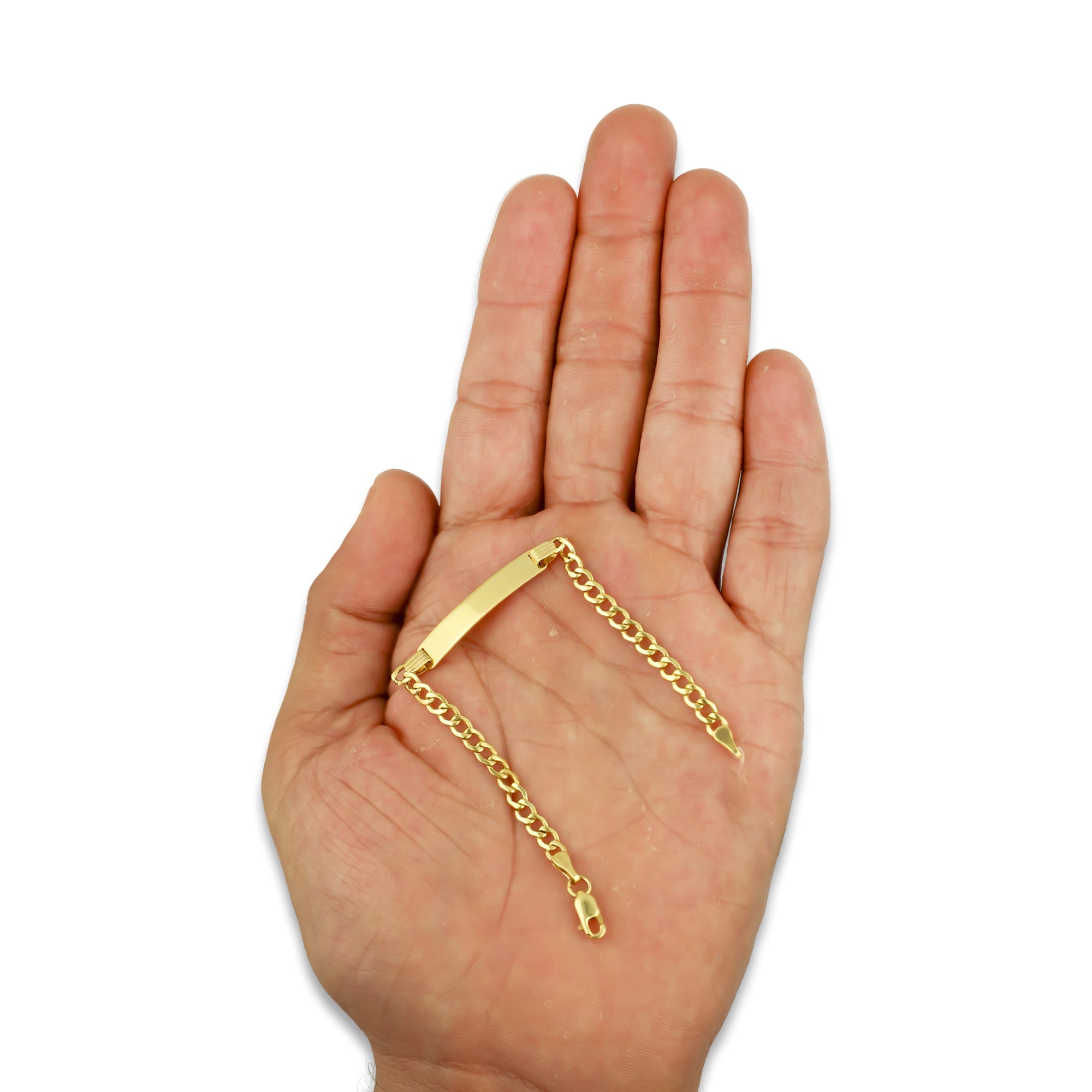 MR10PN001 Pulsera Esclava NIños Oro Sólido 10K EMF10 Modelo Figaro 1*0 4 mm x 14 cm