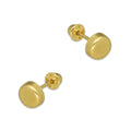 MR14AB004 Arete Broquel Oro Sólido 14K Modelo Botón Liso 4 mm de Diámetro