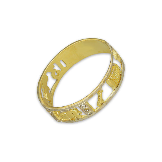 MR14AC015 Anillo Para Caballero Oro Sólido 14K Mod De La Suerte Calado 6 mm