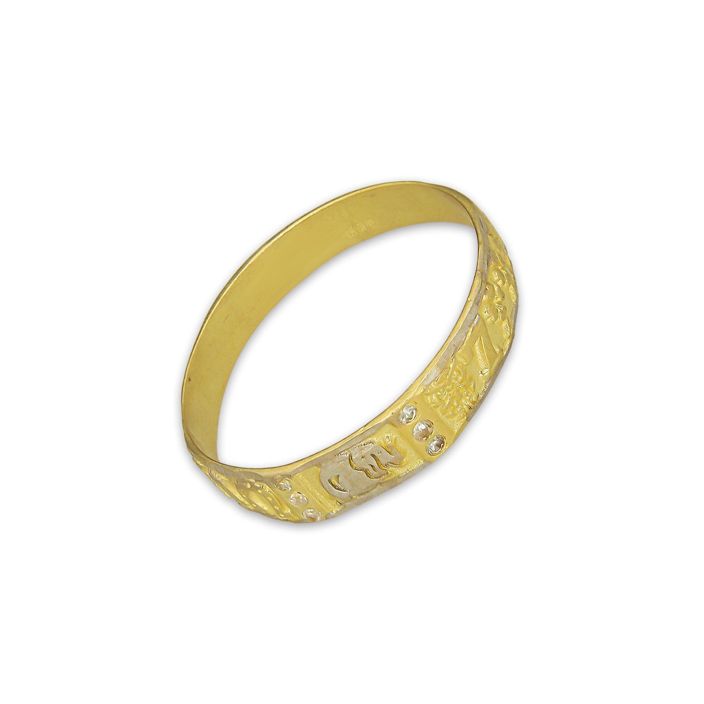MR14AC019 Anillo Para Caballero Oro Sólido 14K Mod De La Suerte en Disminución 4 mm