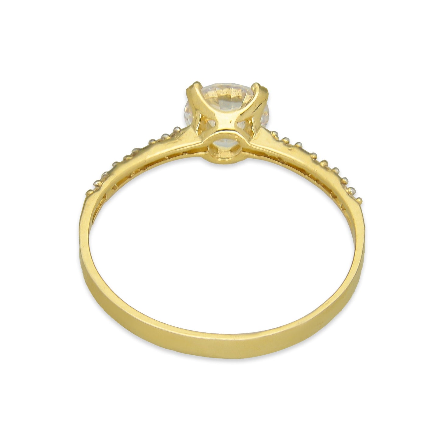 MR14AD002 Anillo Solitario Dama Oro Sólido 14K Modelo 6 PL Slim Zirconia Principal 6 mm