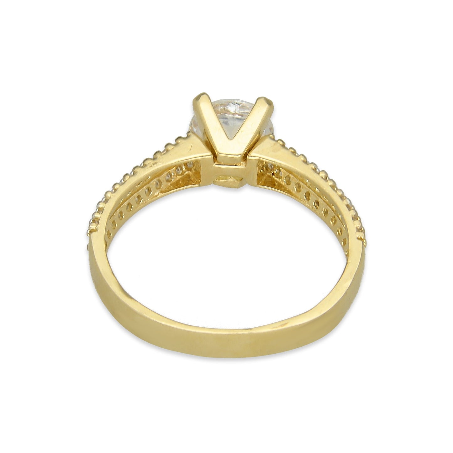 MR14AD007 Anillo Solitario Dama Oro Sólido 14K Modelo 2 LZ Zirconia Principal 6 mm