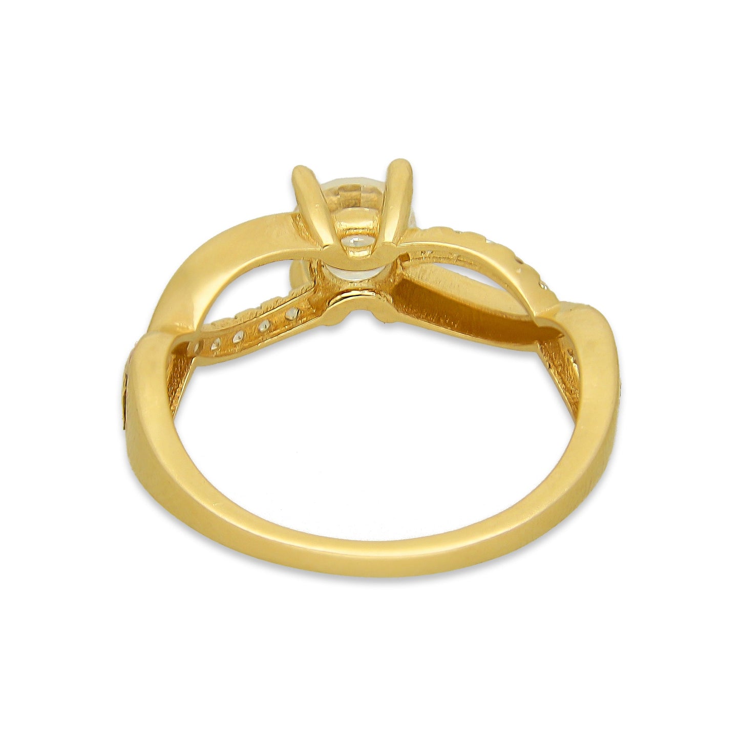 MR14AD026 Anillo Dama Solitario Oro Sólido 14K Modelo ADN 5 mm Zirconia Principal