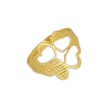 MR14AD040 Anillo Dama Oro Sólido 14K Modelo Trébol 4 Corazones 3 Calados 1 Diamantado