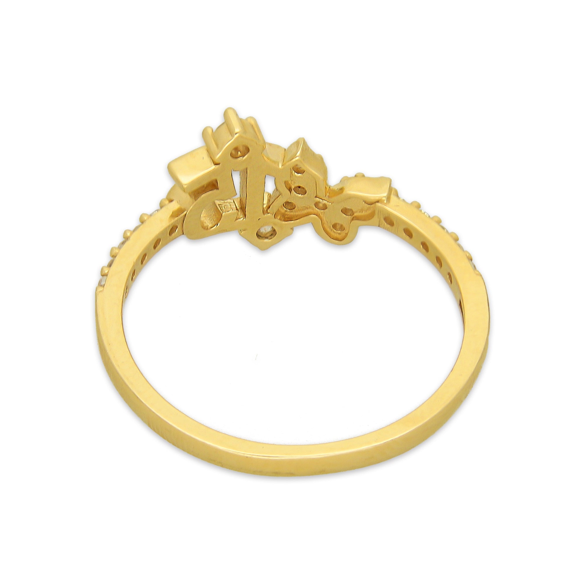 MR14AD052 Anillo Dama Oro Sólido 14K Modelo XV Años Tira Blanca