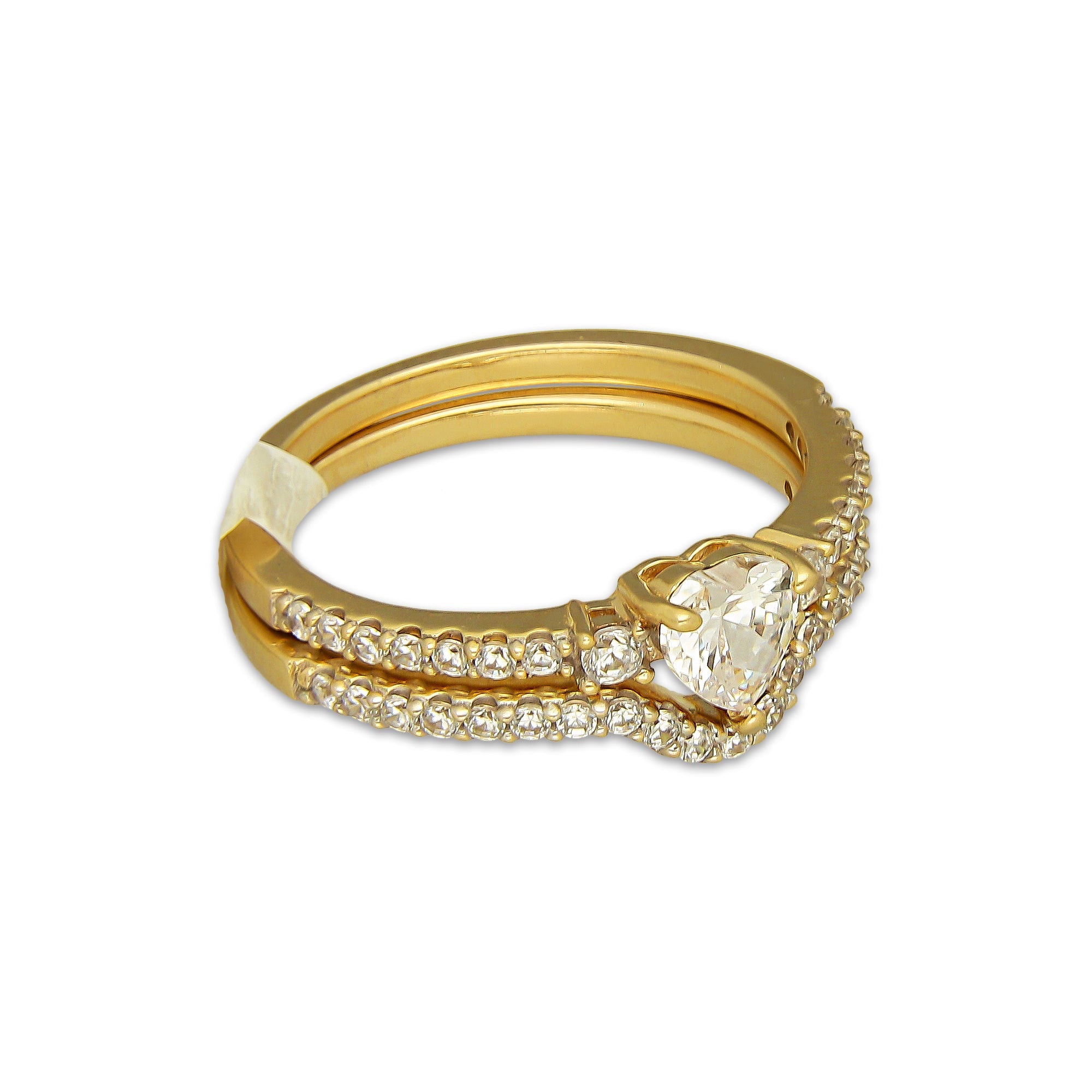 MR14AD060 Anillo Dama Oro Sólido 14K Modelo Solitario Alianza V 5 mm Zirconia Principal