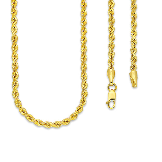 MR14CU022-45 Cadena Oro Sólido 14K EMF14 Modelo Torsal Lisa 3 mm x 45 cm