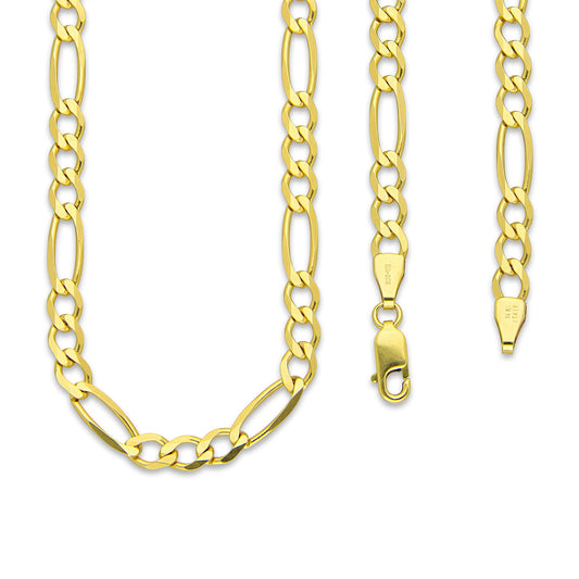 MR14CU029-60 Cadena Oro Sólido 14K Modelo Figaro 3*1 4 mm x 60 cm