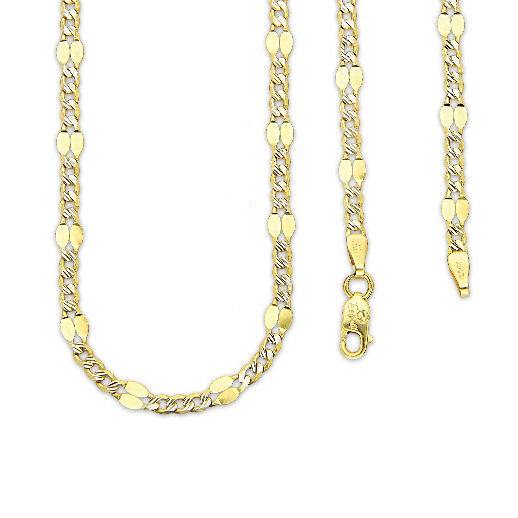 MR14CU042-60 Cadena Oro Sólido 14K EMC14 Modelo Ancla Lisa Forjada 3*1 2 mm x 60 cm