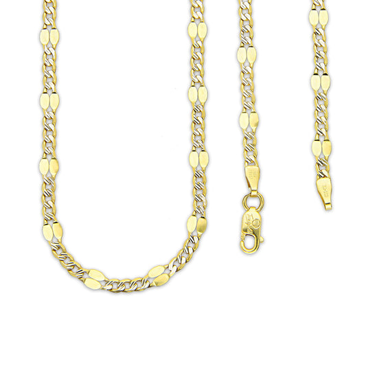 MR14CU042-60 Cadena Oro Sólido 14K EMC14 Modelo Ancla Lisa Forjada 3*1 2 mm x 60 cm