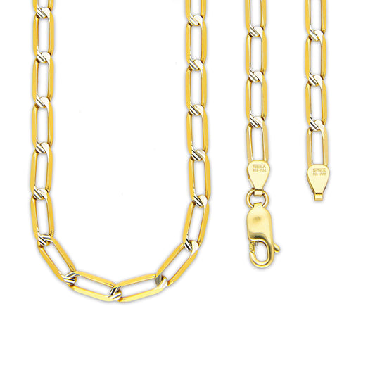 MR14CU046-60 Cadena Oro Sólido 14K EMC14 Modelo Ojillo Diamantada 0X1 4 mm x 60 cm