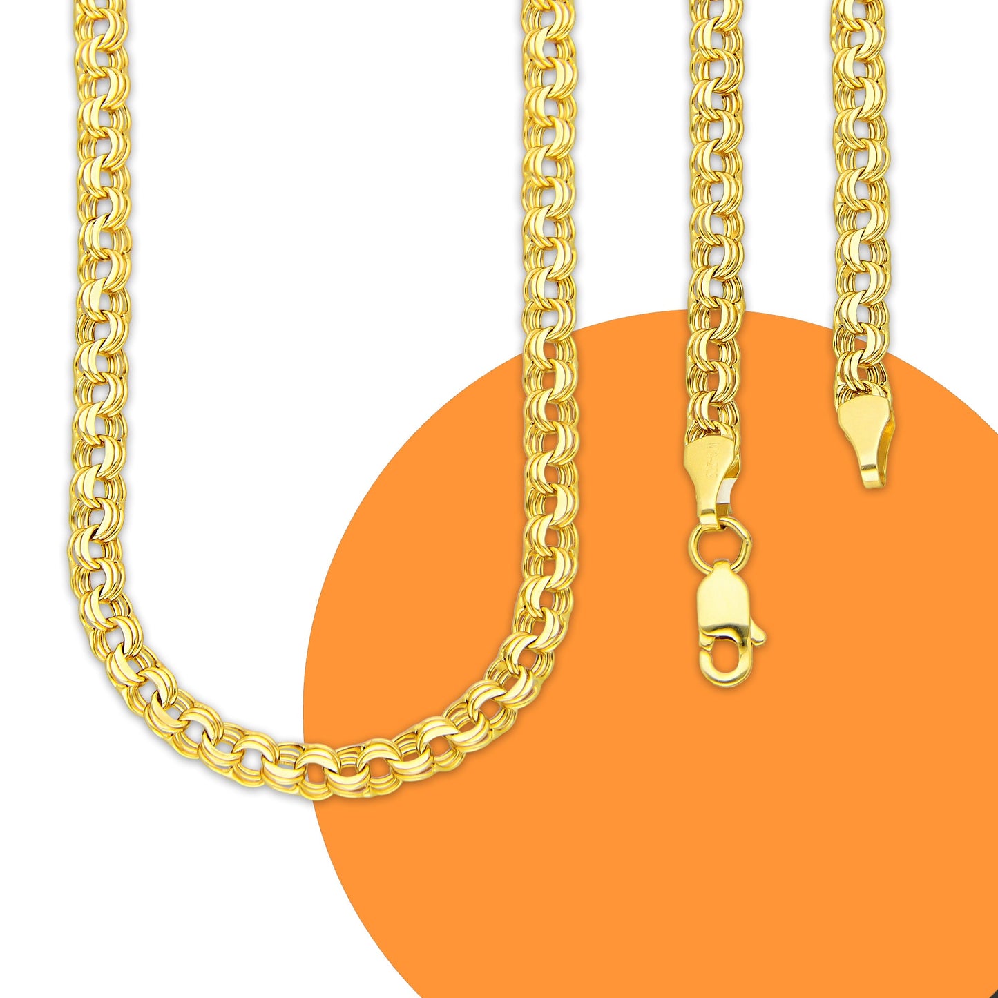 MR14CU054-60 Cadena Oro Sólido 14K EMF14 Modelo Tejido Chino 5 mm x 60 cm