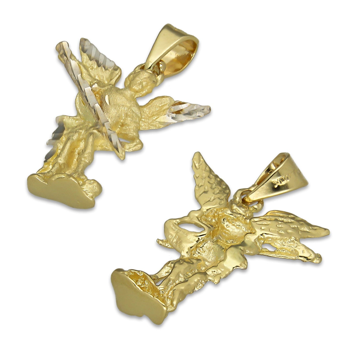 MR14DJ023 Dije Oro Sólido 14K San Miguel Arcangel Mini 1.5 x 2.1 cm