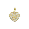 MR14DJ053 Dije Oro Sólido 14K Corazón Mediano Pavé 1.2 cm x 1.6 cm