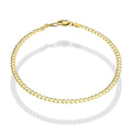 MR14PC001 Pulsera Para Caballero Oro Sólido 14K Cubana Americana Lisa 3 Mm x 21 Cm