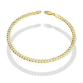MR14PC006 Pulsera Para Caballero Oro Sólido 14K Cubana Americana Diamantada 4 Mm x 21 Cm