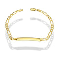 MR14PC009 Pulsera Esclava Para Caballero Oro Sólido 14K Figaro 3*1 Lisa 4.5 Mm x 21 Cm