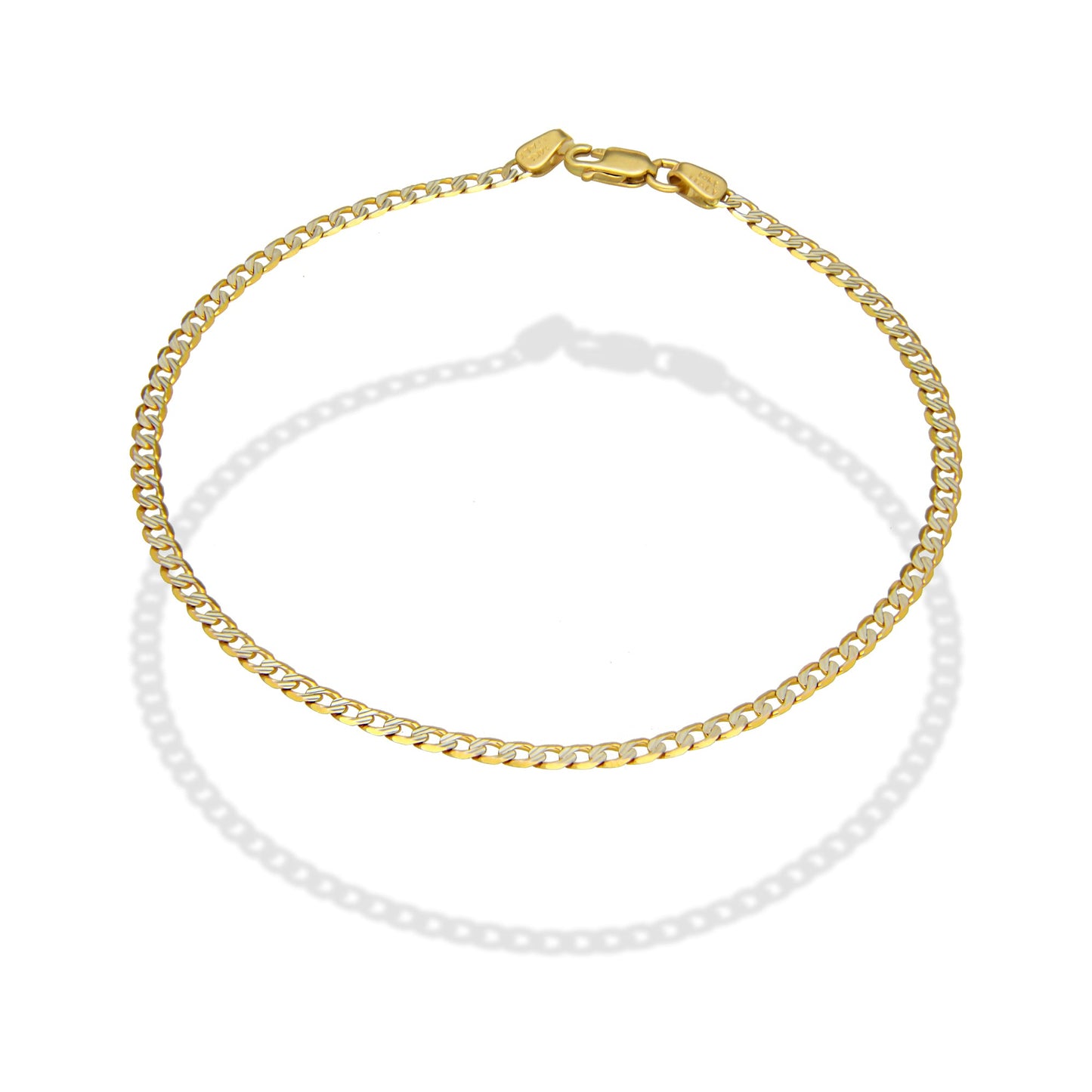 MR14PC026 Pulsera Para Caballero Oro Sólido 14K EMC14 Modelo Fígaro 1*0 Segrinado Diagonal 2.8 mm x 21 cm