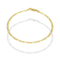 MR14PC028 Pulsera Para Caballero Oro Sólido 14K EMC14 Modelo Fígaro 3*1 Lisa 2.5 mm x 21 cm