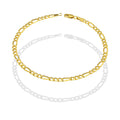 MR14PC031 Pulsera Para Caballero Oro Sólido 14K EMF14 Modelo Fígaro 3*1 Lisa 3.8 mm x 21 cm