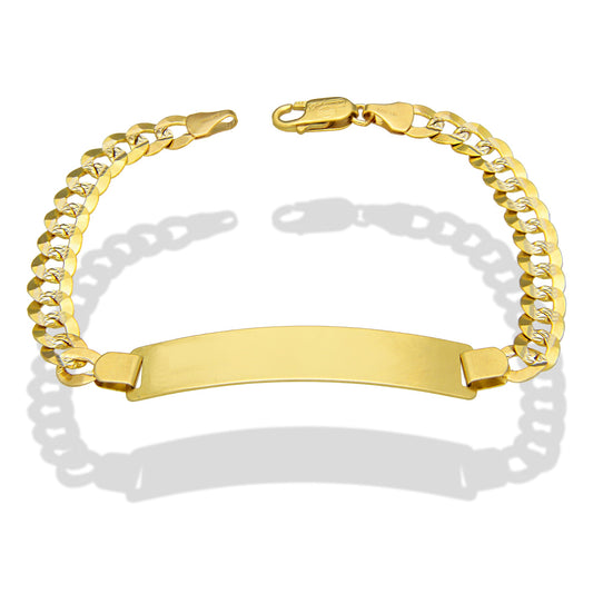 MR14PC041 Pulsera Esclava Caballero Oro Sólido 14K Mod Cubana Americana Diamantada 7 mm x 21.5 cm
