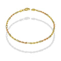MR14PC054 Pulsera Para Caballero Oro Sólido 14K EMF14 Modelo Torsal Fígaro Florentino 2 mm x 21 cm