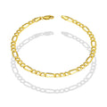 MR14PC058 Pulsera Para Caballero Oro Sólido 14K EMF14 Modelo Fígaro 3*1 Lisa 4 mm x 21 cm