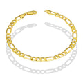 MR14PC059 Pulsera Para Caballero Oro Sólido 14K EMF14 Modelo Fígaro 3*1 Lisa 5 mm x 21 cm