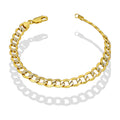MR14PC063 Pulsera Para Caballero Oro Sólido 14K EMF14 Modelo Fígaro 1x0 Diamantada 7 mm x 20.5 cm