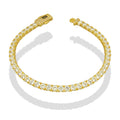 MR14PC065 Pulsera Para Caballero Oro Sólido 14K EMF14 Modelo Monaco Chain Cubierta de Zirconias 4 mm x 21 cm
