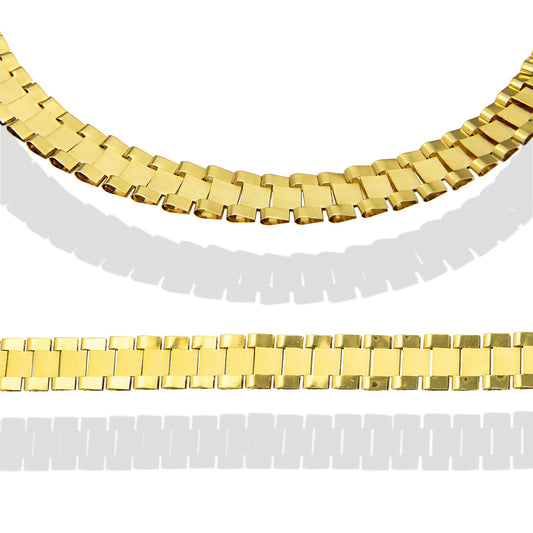 MR14PC067 Pulsera Para Caballero Oro Sólido 14K EMF14 Modelo Rlx Oro Amarillo 1 cm x 19 cm