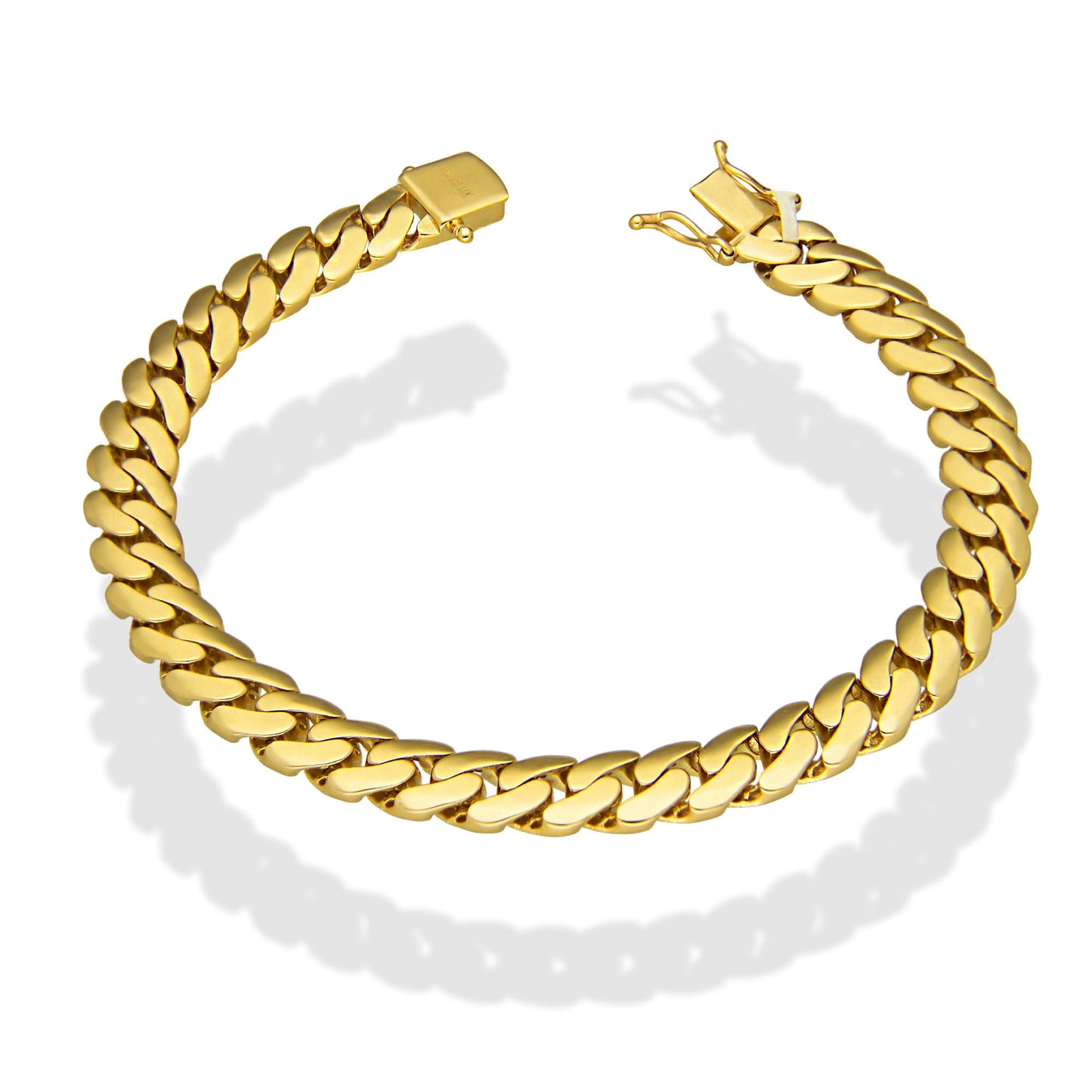 MR14PC069 Pulsera Para Caballero Oro Sólido 14K EMF14 Modelo Cubana 8 mm x 21 cm